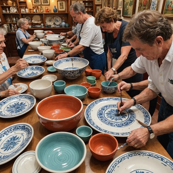Comment organiser une croisière qui inclut des ateliers de peinture sur céramique en Espagne?